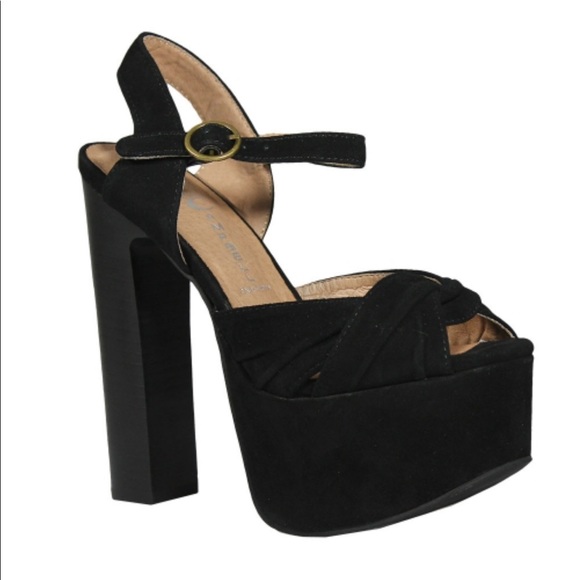 Jeffrey Campbell Shoes - Jeffrey Campbell Donnas black leather suede open toe platform heels
